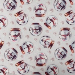 Tissu Snowballs Imprimé Effet 3d Ecru 