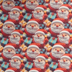 Tissu Noel Imprimé Effet 3d Rouge