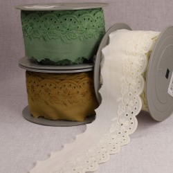 Broderie fleur festonnee