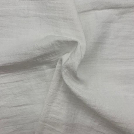Tissu Double Gaze Cottage Blanc