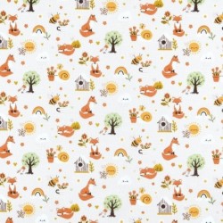 Tissu Coton Imprimé Rouxy Naturel