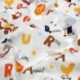 Tissu coton Imprimé Alphabet Multicolore