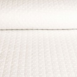Tissu Broderie Anglaise Matelassé Simple Face Blanc