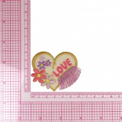 Ecusson avec franges - Coeur