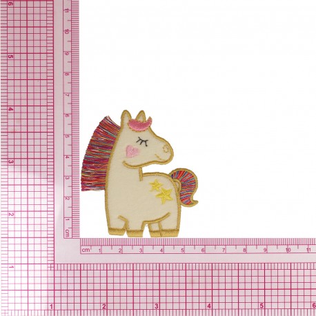 Ecusson avec franges - Licorne