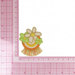 Ecusson avec franges - Fleur