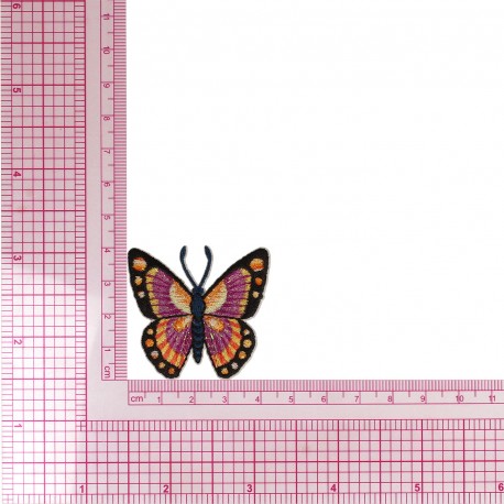 Ecusson papillon - Fushia orange