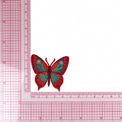 Ecusson papillon - Bleu rouge