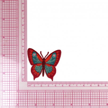 Ecusson papillon - Bleu rouge