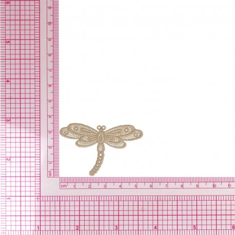Ecusson libellule dentelle - Lin