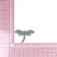 Ecusson libellule dentelle - Gris anodique