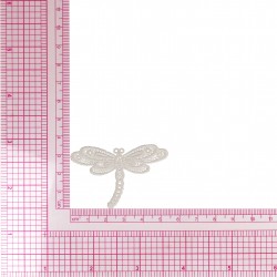 Ecusson libellule dentelle - Blanc