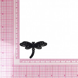 Ecusson libellule dentelle - Noir