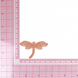 Ecusson libellule dentelle - Corail
