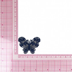 Ecusson papillon dentelle - Marine