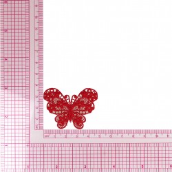 Ecusson papillon dentelle - Rouge