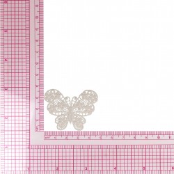 Ecusson papillon dentelle - Blanc