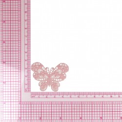 Ecusson papillon dentelle - Rose