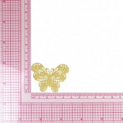Ecusson papillon dentelle - Jaune