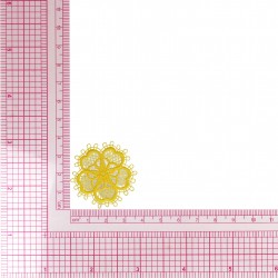 Ecusson fleur dentelle - Jaune
