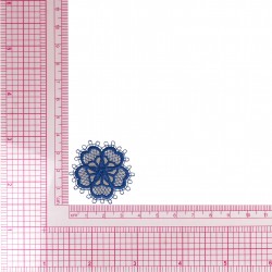 Ecusson fleur dentelle - Bleu
