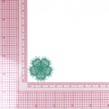 Ecusson fleur dentelle - Vert