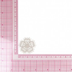 Ecusson fleur dentelle - Blanc