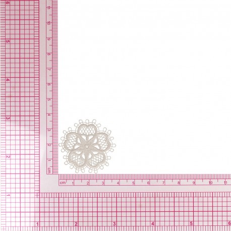 Ecusson fleur dentelle - Blanc