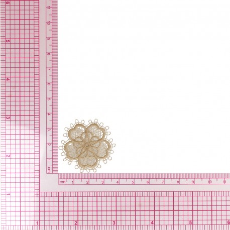 Ecusson fleur dentelle - Lin