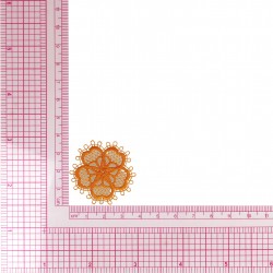 Ecusson fleur dentelle - Orange