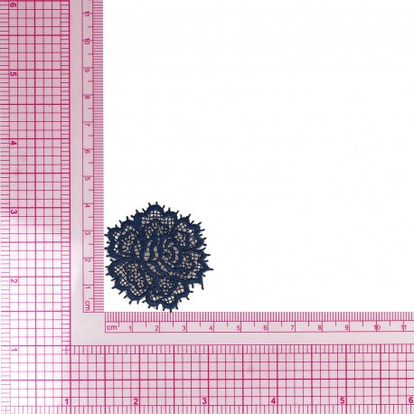 Ecusson rose dentelle - Marine