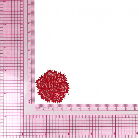 Ecusson rose dentelle - Rouge
