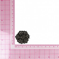 Ecusson rose dentelle - Noir