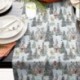 Tissu Jacquard Kiruna Sapin et maison Lurex Argent