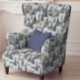 Tissu Jacquard Kiruna Sapin et maison Lurex Argent