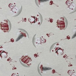 Tissu Imprimé Cold Bonhomme de Neige Lurex Or