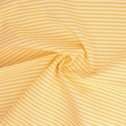 Tissu Chemise Coton lin Fine Rayure Jaune