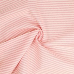 Tissu Chemise Coton lin Fine Rayure Rose 