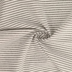 Tissu Chemise Coton lin Fine Rayure Gris 