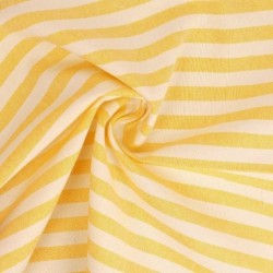 Tissu Chemise Coton lin Grande Rayure Jaune
