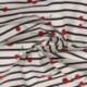 Tissu Popeline de Coton Impression Digitale Rayé Cerise
