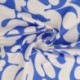 Tissu Popeline de Coton Impression Digitale Floral Bleu