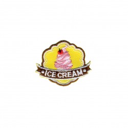 Badge ice cream - Fond rose