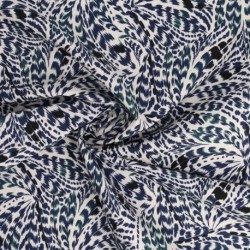 Tissu Popeline de Coton Impression Digitale Plume