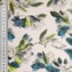 Tissu Popeline de Coton Impression Digitale Floral Bleu et Vert