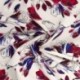 Tissu Popeline de Coton Impression Digitale Floral Bleu et Violine