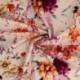 Tissu Popeline de Coton Impression Digitale Floral Orangé