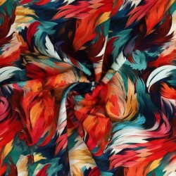 Tissu Viscose Impression Digitale Abstrait Multicolore 