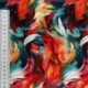 Tissu Viscose Impression Digitale Abstrait Multicolore 