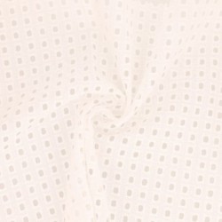 Tissu Broderie Anglaise Coton Lutosa Blanc